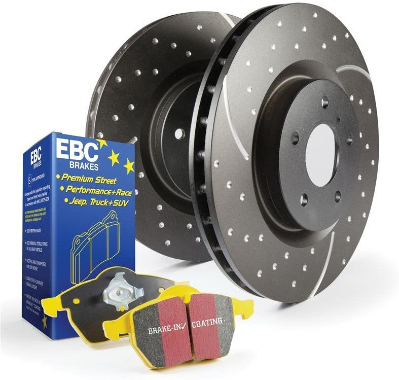 EBC gegroefde remschijven + Yellowstuff remblokken voor Hyundai i30N 2017-2020