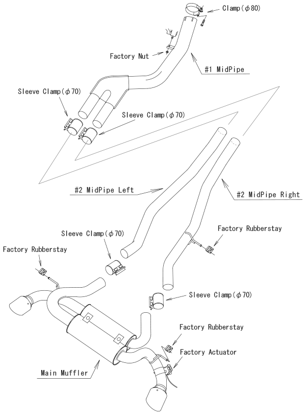 31014-KT001 HKS Dual Muffler Catback Uitlaatsysteem voor Toyota Supra B58 3.0 (2019+)(Zonder OPF)