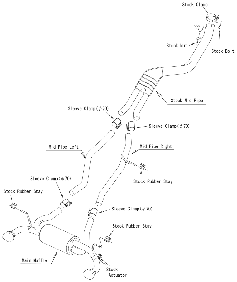 HKS Super Turbo Muffler Uitlaatsyteem met TÜV-certificaat voor Toyota Supra MK5 (A90) 3.0 B58