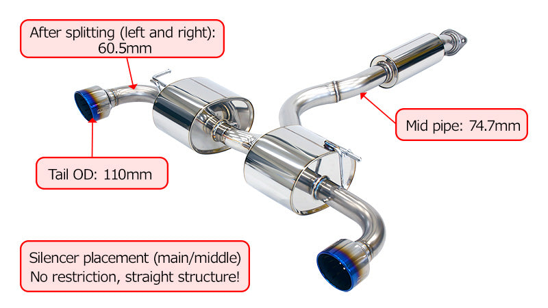 HKS 31029-AT017 Uitlaatsysteem Super Turbo Muffler voor Toyota Yaris GR 1.6T Gen 2 (2024+)