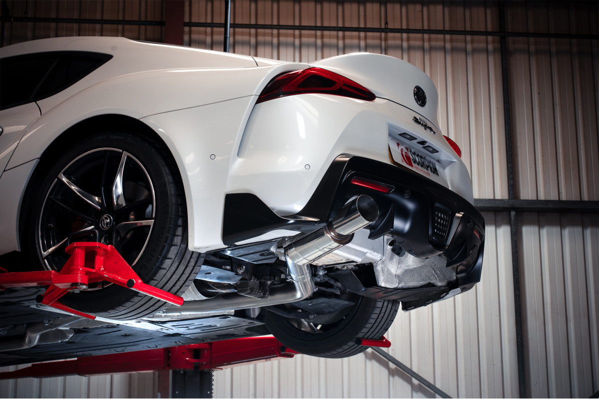 STYS010 Scorpion 80MM Cat-Back-Einzelausgangsauspuffanlage (+OPF-Entfernung) für Toyota GR Supra A90 B58 3.0 (2019+)