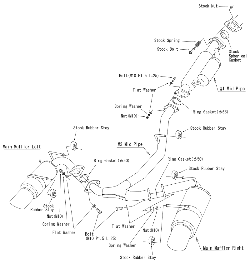 32016-BT004 HKS Hi-Power SPEC-L Uitlaatsysteem voor Toyota GR86 / Subaru BRZ FA24 (2021+)