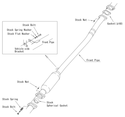 33004-BT003 HKS Stainless Front Pipe Met Sport Cat voor Toyota GR86 / Subaru BRZ FA24 (2021+)
